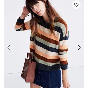 Madewell Pullover Sweater in Elmwood Stripe. MED